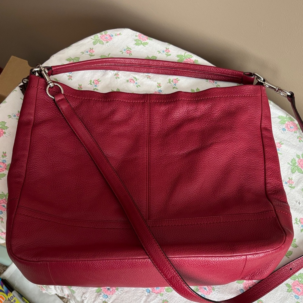 Coach Cherry Red Leather Shoulder Bag - Picture 5 of 10